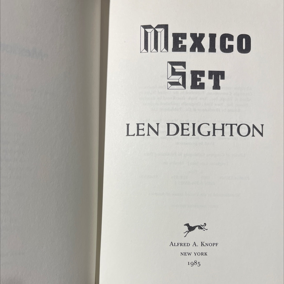 mexico set book, by len deighton, 1985 Hardcover image 2