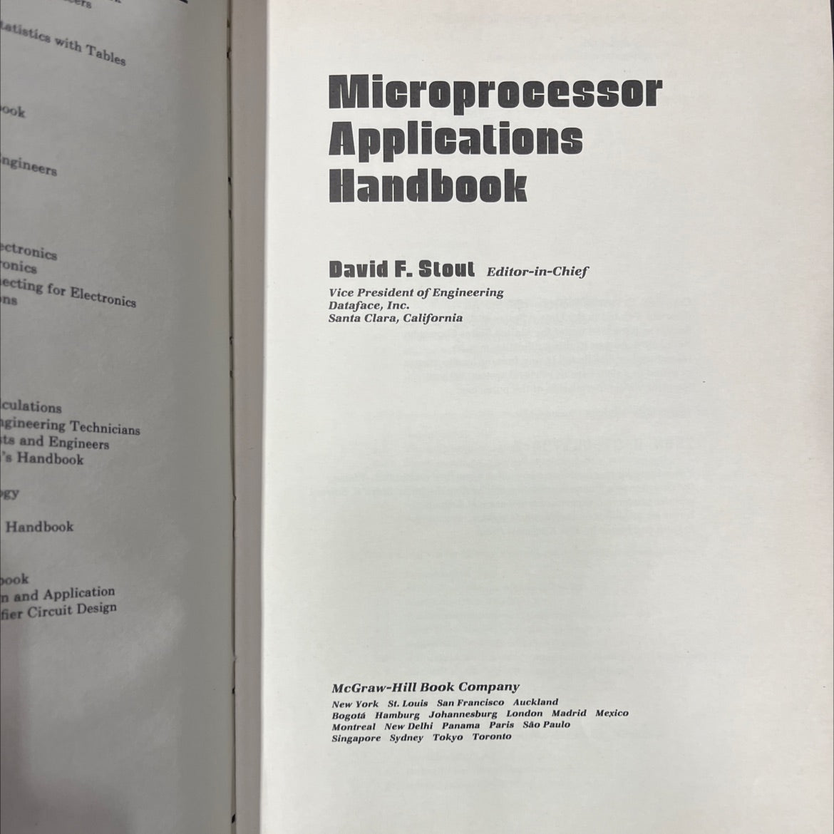 microprocessor applications handbook book, by David F. Stout, 1982 Hardcover image 2