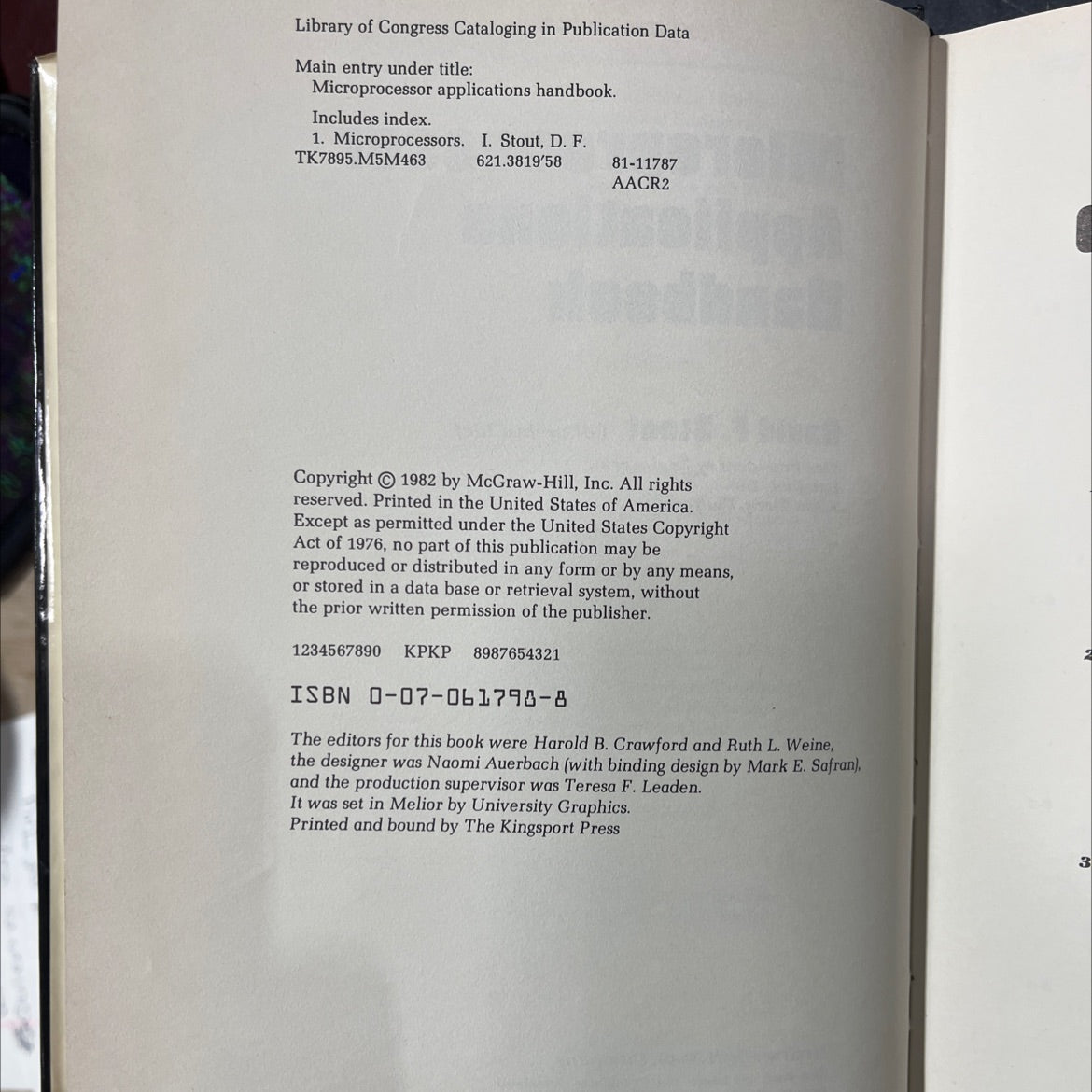 microprocessor applications handbook book, by David F. Stout, 1982 Hardcover image 3