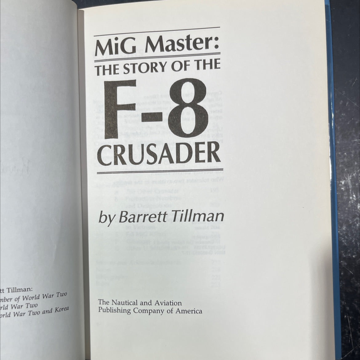 SIGNED mig master: the story of the f-8 crusader book, by barrett tillman, 1980 Hardcover, Vintage image 2