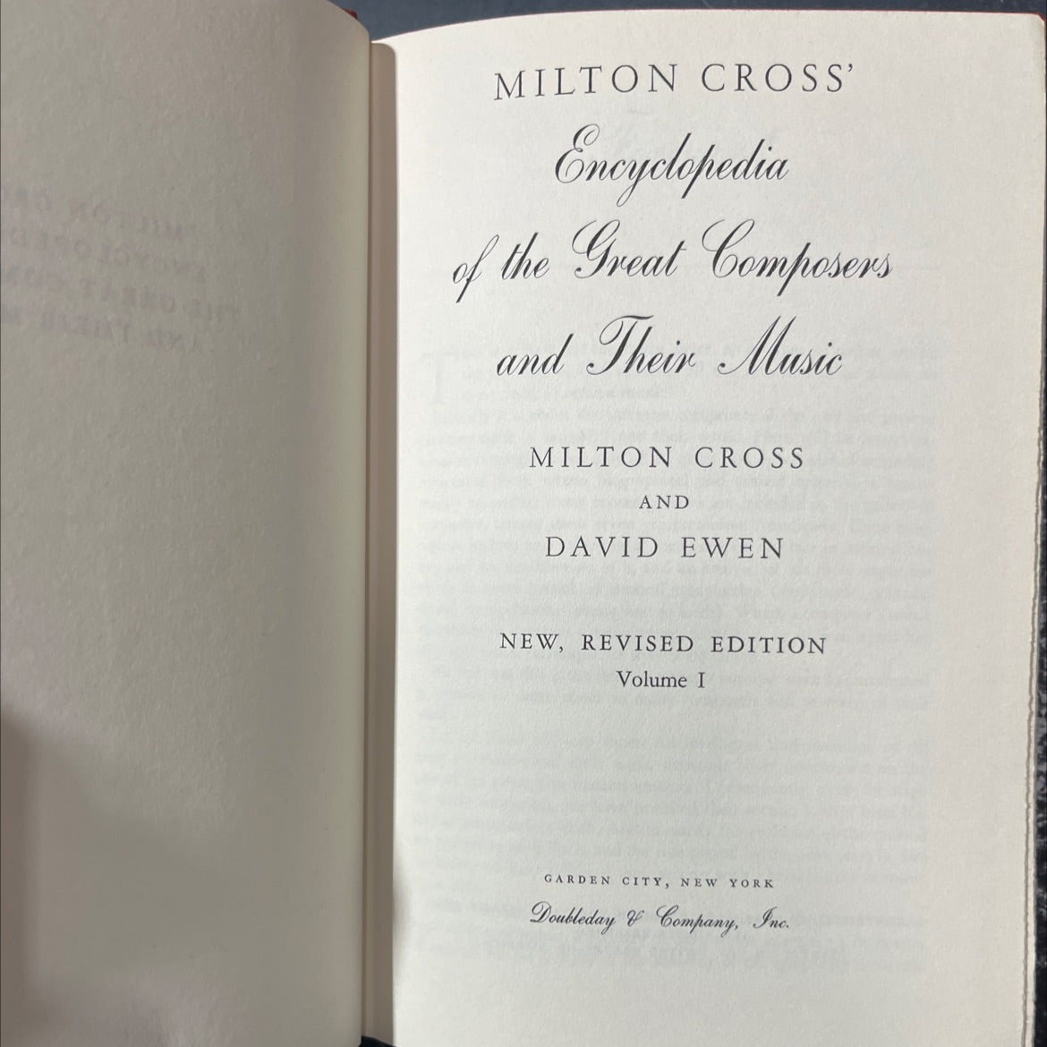 milton cross' encyclopedia of the great composers and their music book, by milton cross and david ewen, 1962 Hardcover image 2