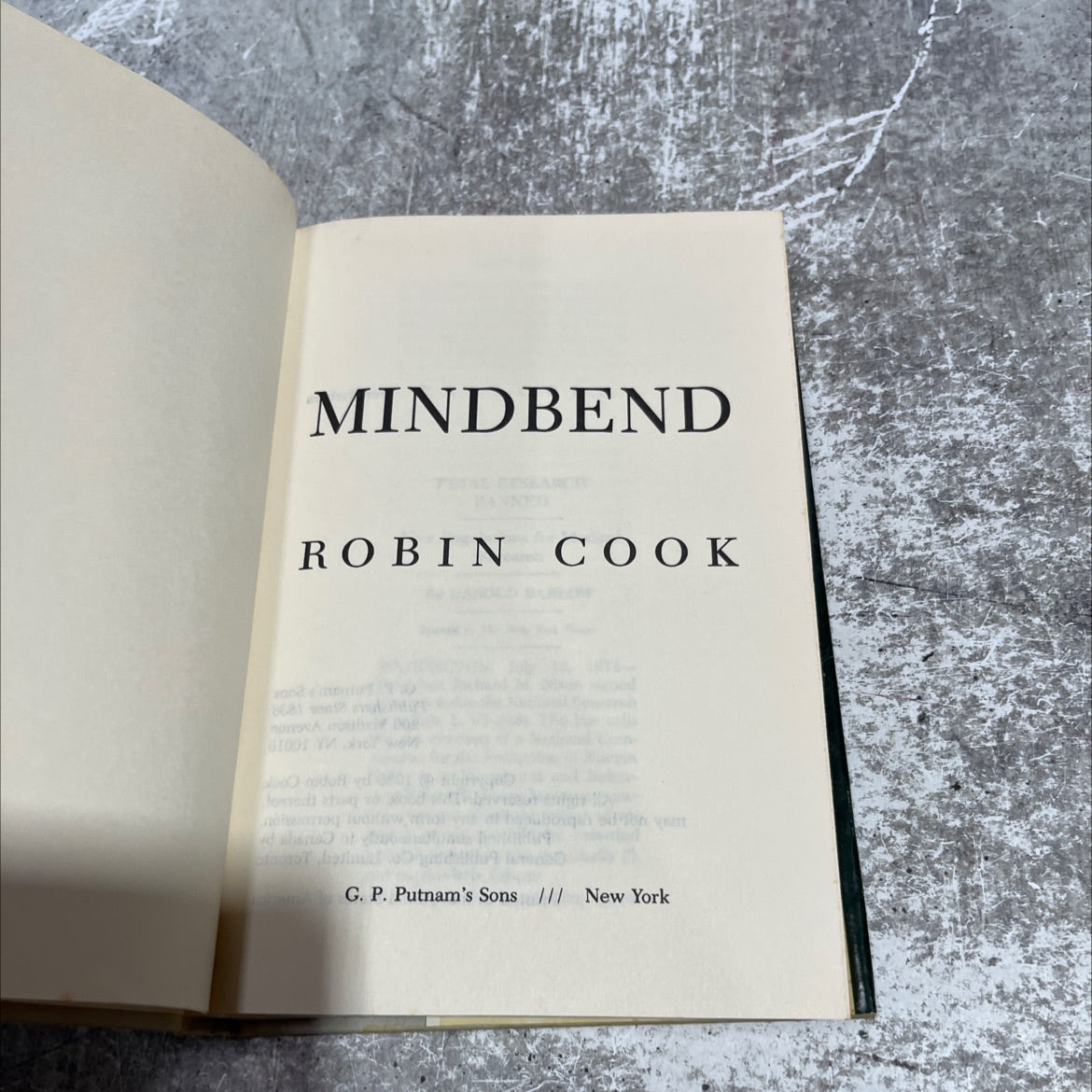 mindbend book, by robin cook, 1985 Hardcover image 2