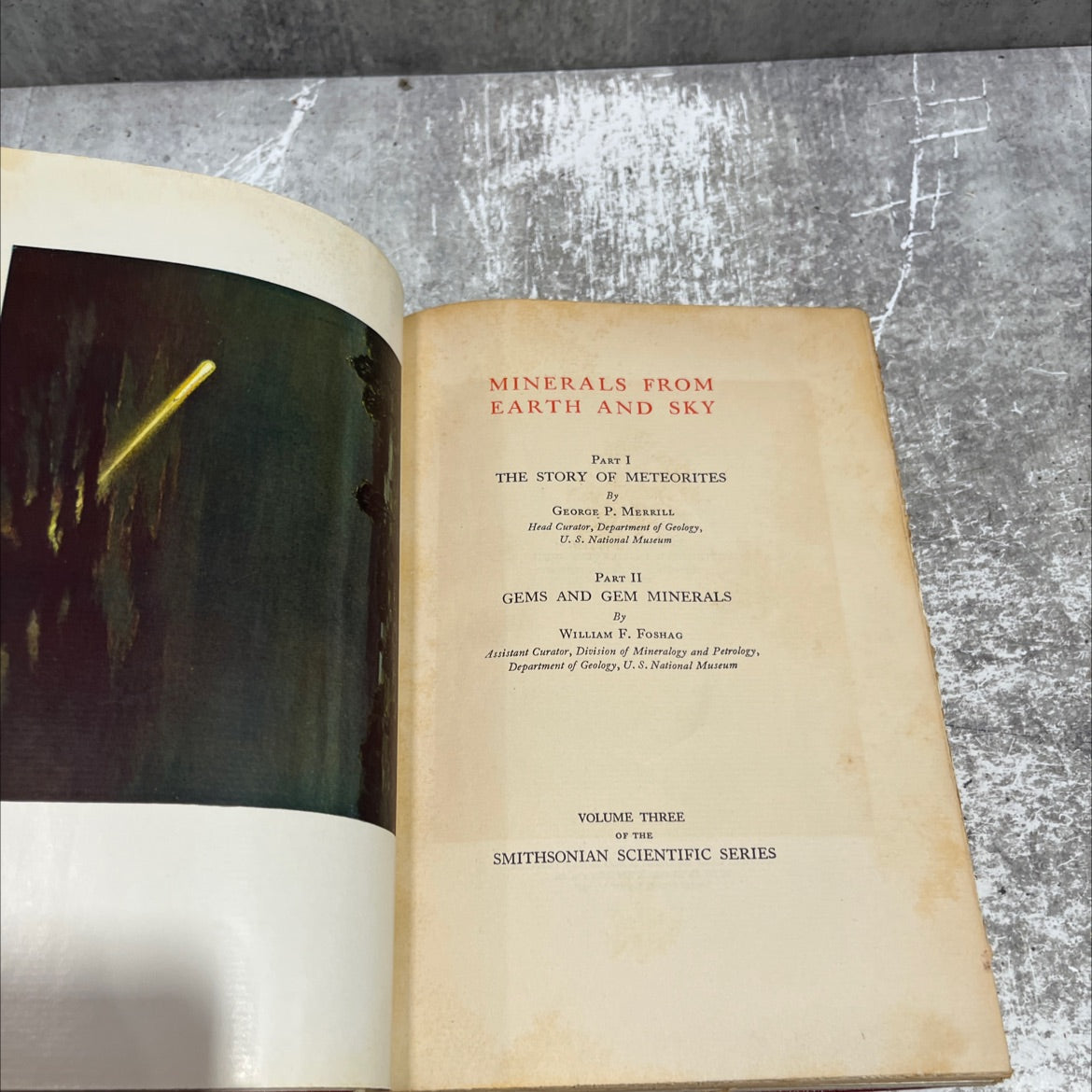 minerals from earth and sky book, by george p. merrill, william f. foshag, 1934 Hardcover image 2