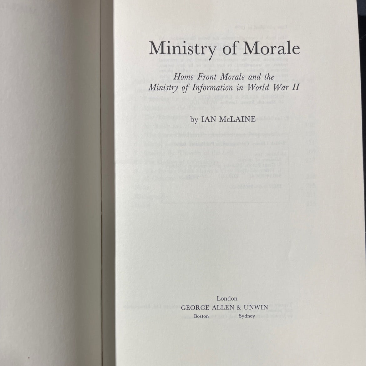 ministry of morale home front morale and the ministry of information in world war ii book, by ian mclaine, 1979 image 2