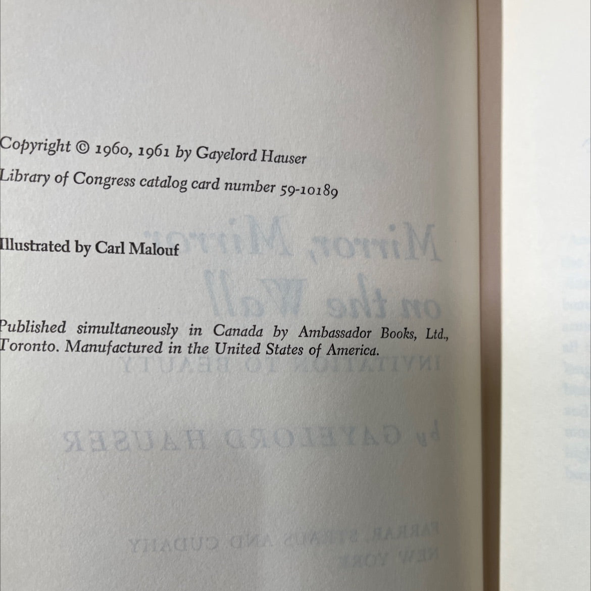 mirror, mirror on the wall invitation to beauty book, by gayelord hauser, 1961 Hardcover image 3