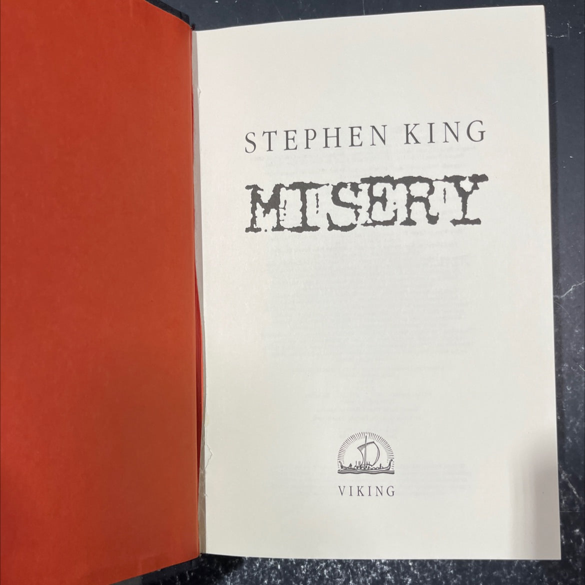 misery book, by stephen king, 1987 Hardcover image 2