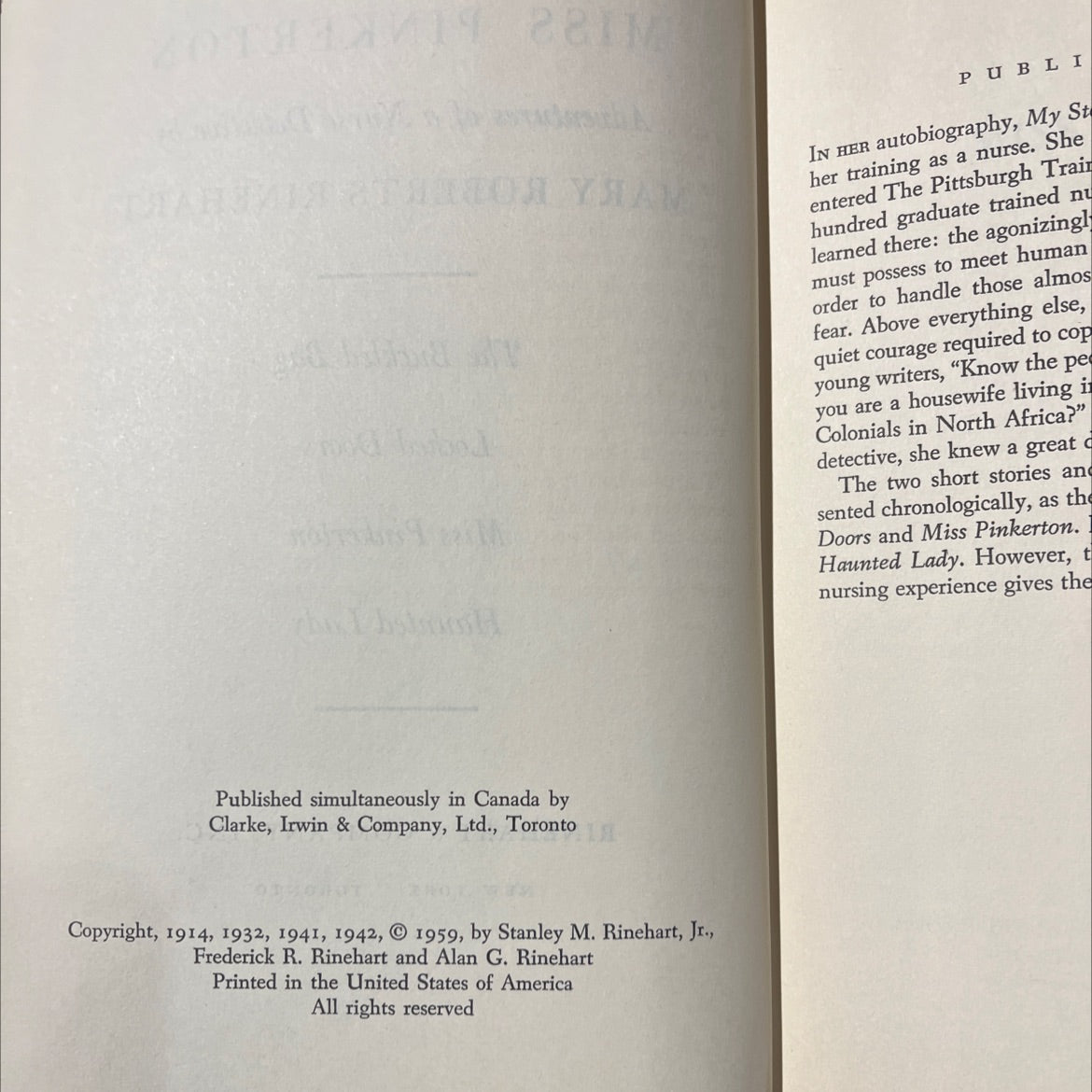 miss pinkerton book, by mary roberts rinehart, 1959 Hardcover image 3