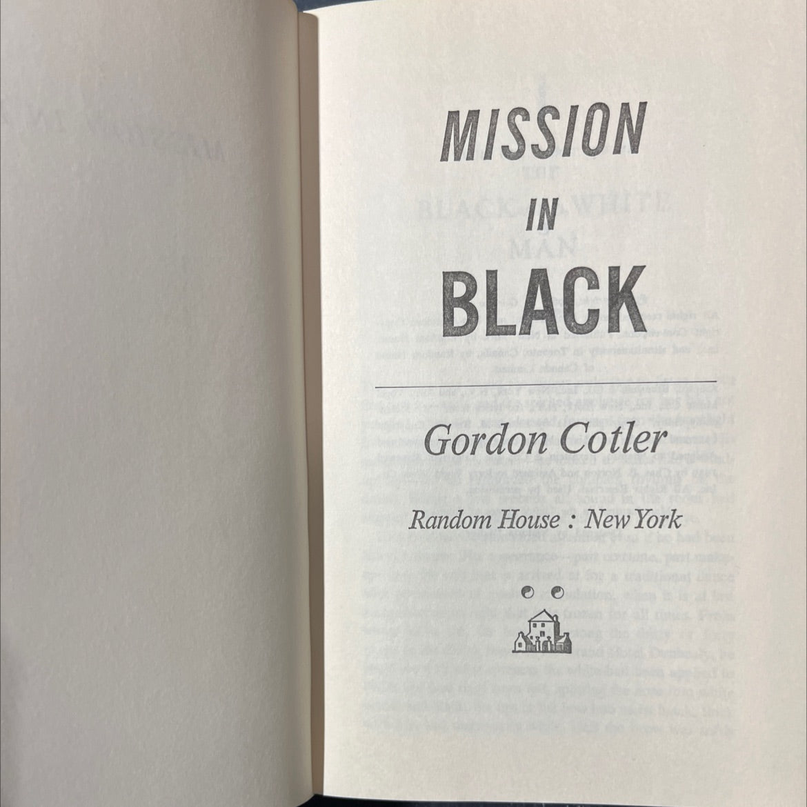 mission black in black book, by Gordon Cotler, 1967 Hardcover image 2