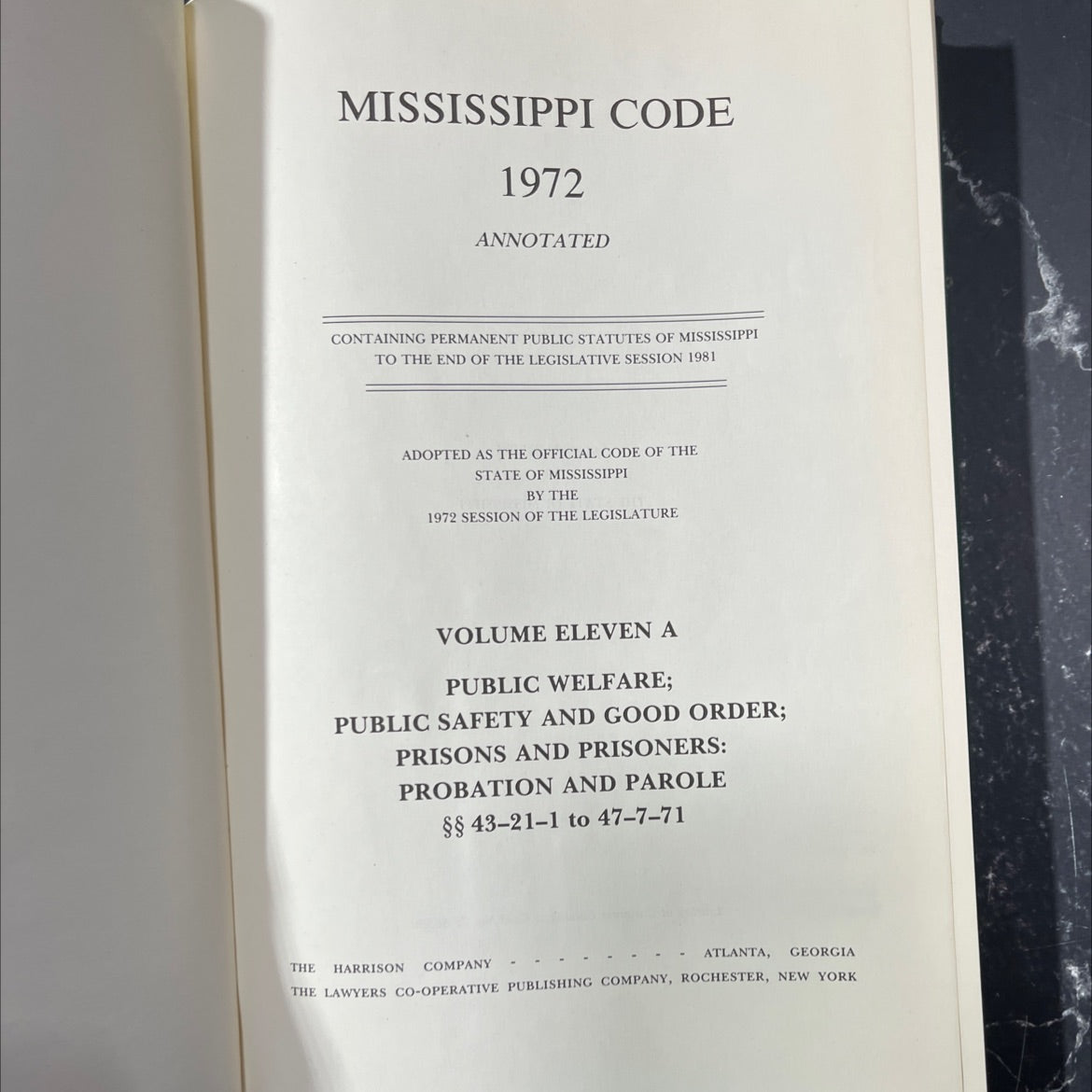 mississippi code 1972 annotated containing permanent public statutes of mississippi to the end of the legislative image 2
