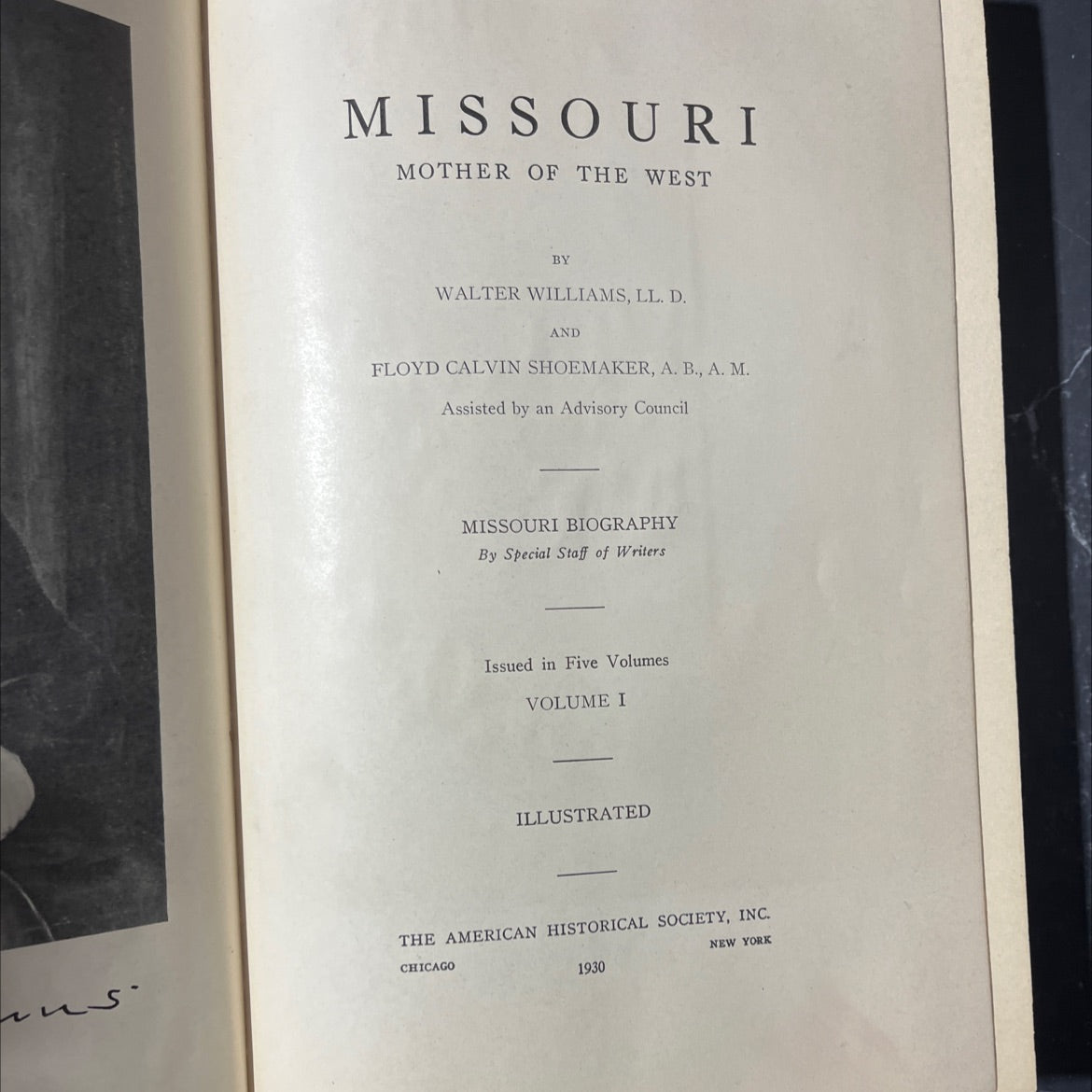 missouri mother of the west book, by walter williams, ll. d. and floyd calvin shoemaker, a. b., a. m., 1930 Hardcover image 2