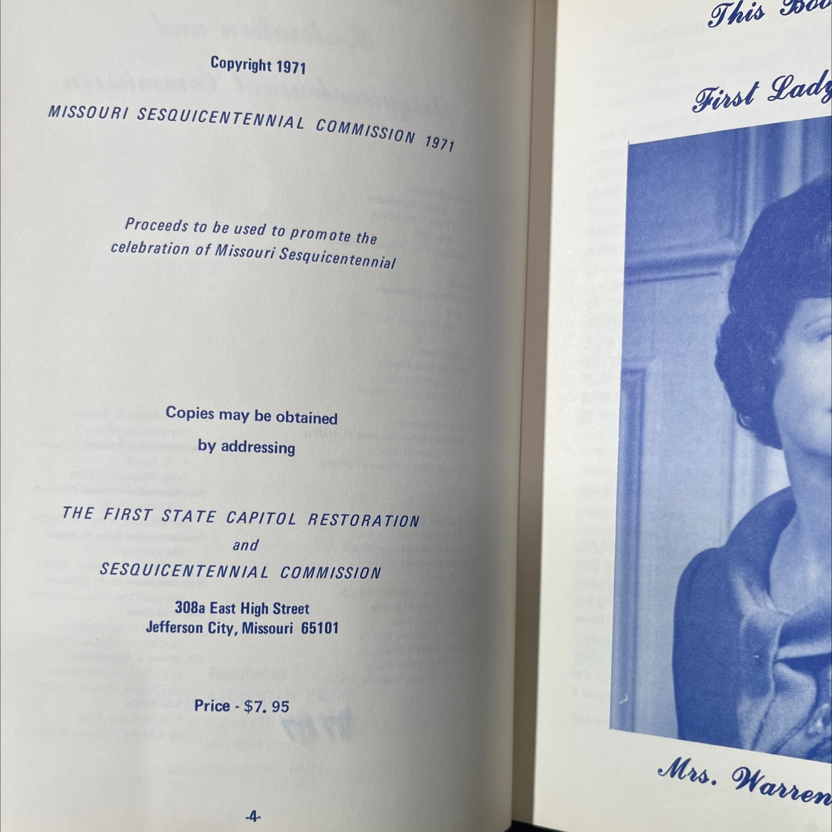 missouri sesquicentennial cook book book, by cook book committee, 1971 Hardcover image 3