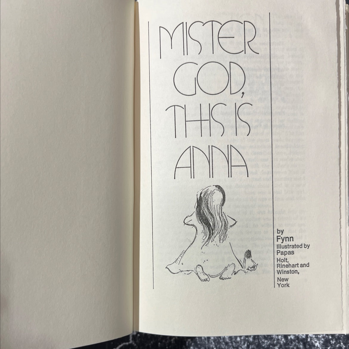 mister god. this is anna book, by fynn, 1975 Hardcover image 2