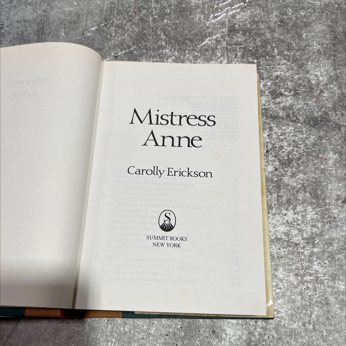 mistress ann book, by carolly erickson, 1984 Hardcover image 2