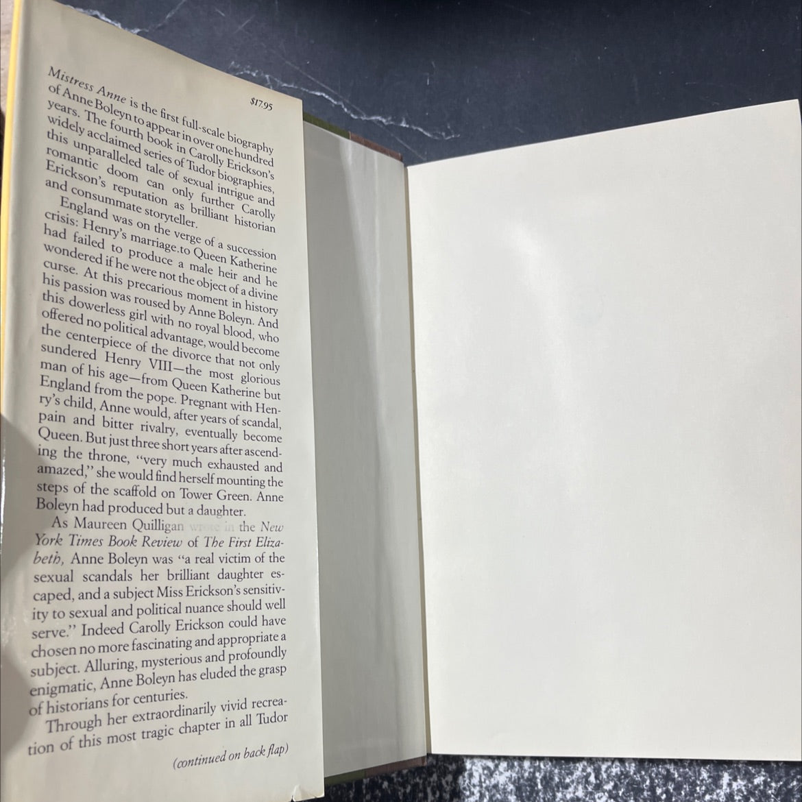 mistress anne book, by carolly erickson, 1984 Hardcover image 4