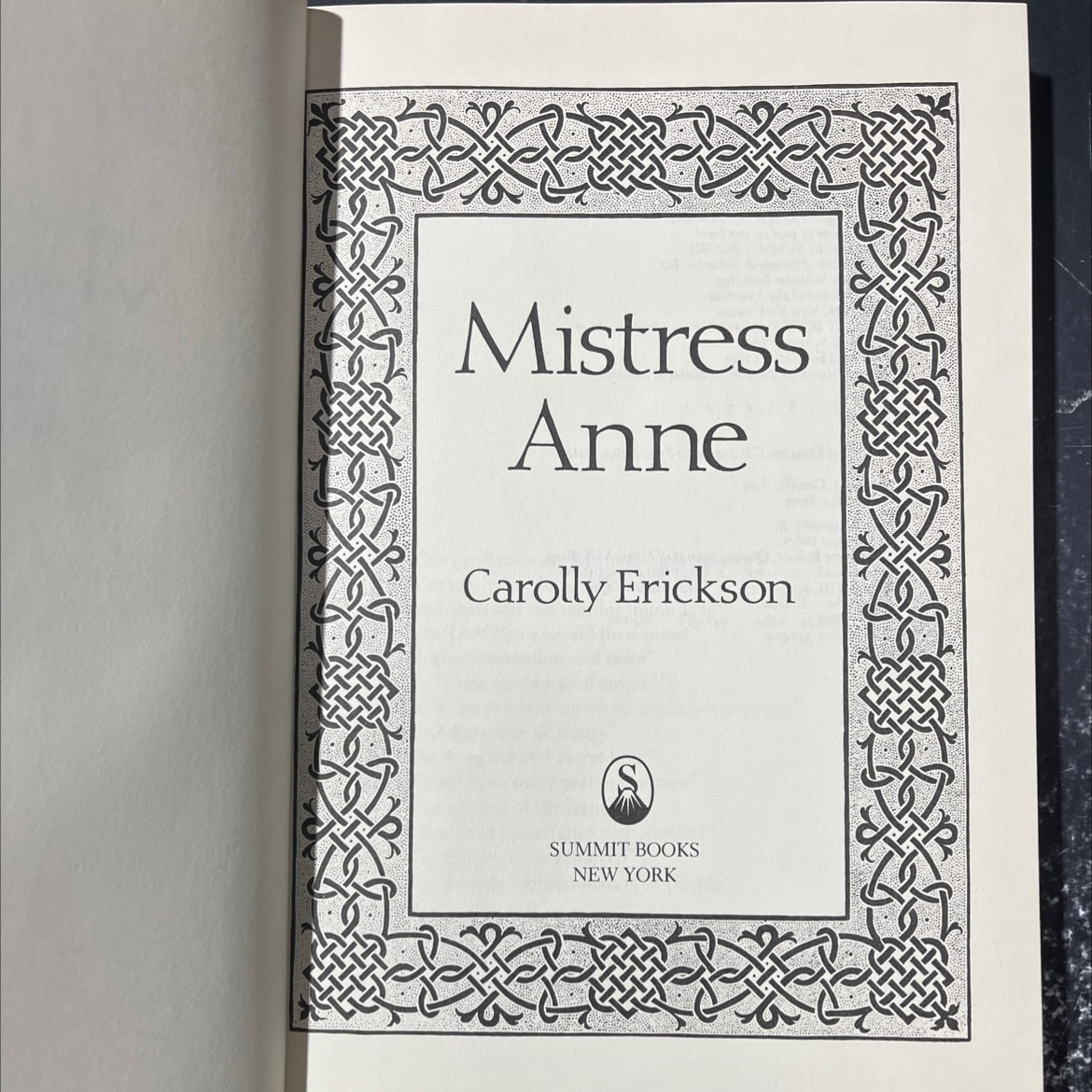 mistress anne book, by carolly erickson, 1984 Hardcover image 2