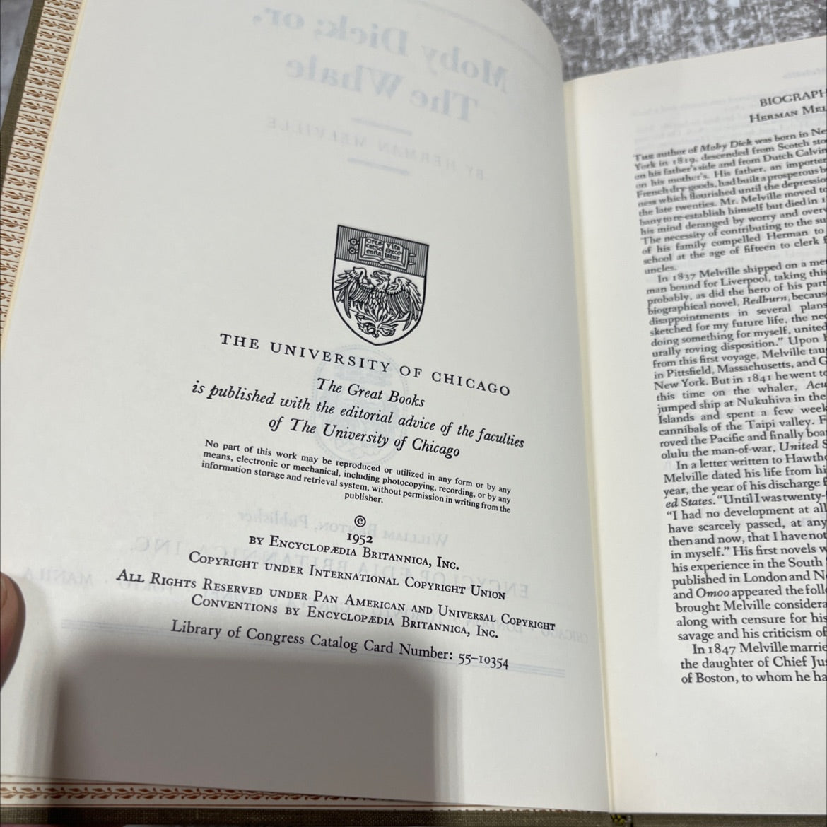 moby dick; or, the whale book, by herman melville, 1952 Hardcover image 3