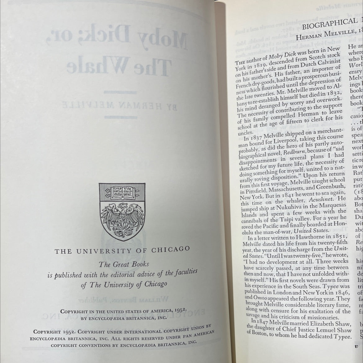 moby dick; or, the whale book, by herman melville, 1952 Hardcover image 3