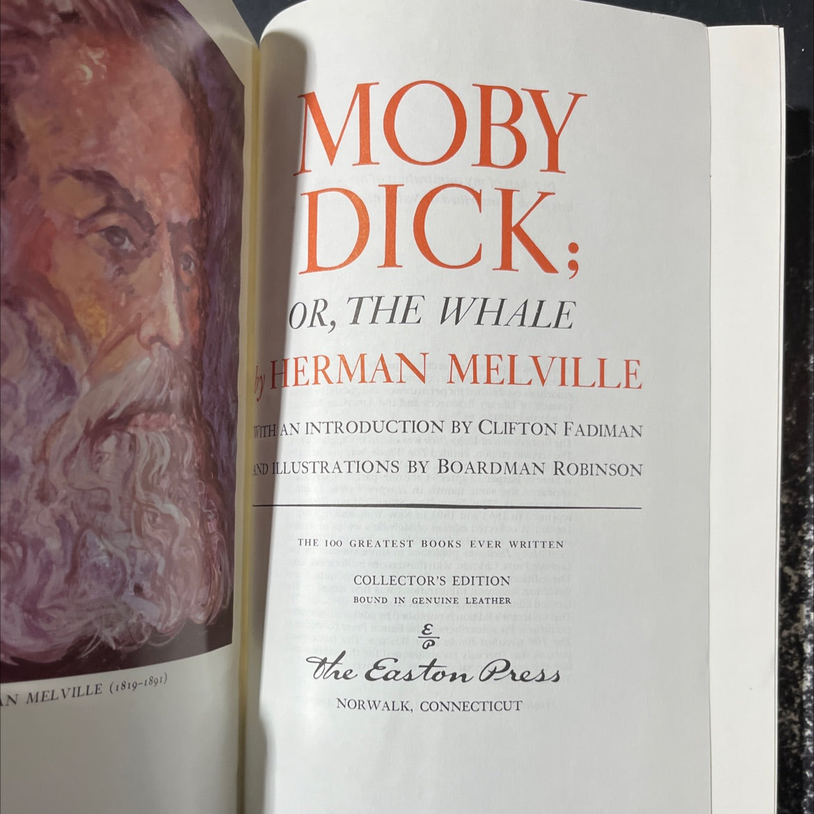 moby dick: or, the whale book, by herman melville, 1971 Leather image 2