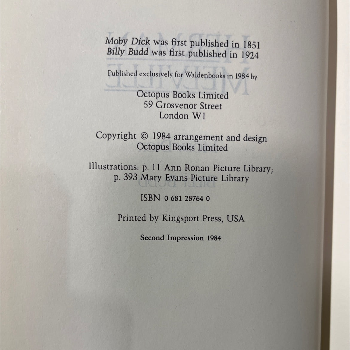 moby dick billy budd book, by herman melville, 1984 Leather image 3