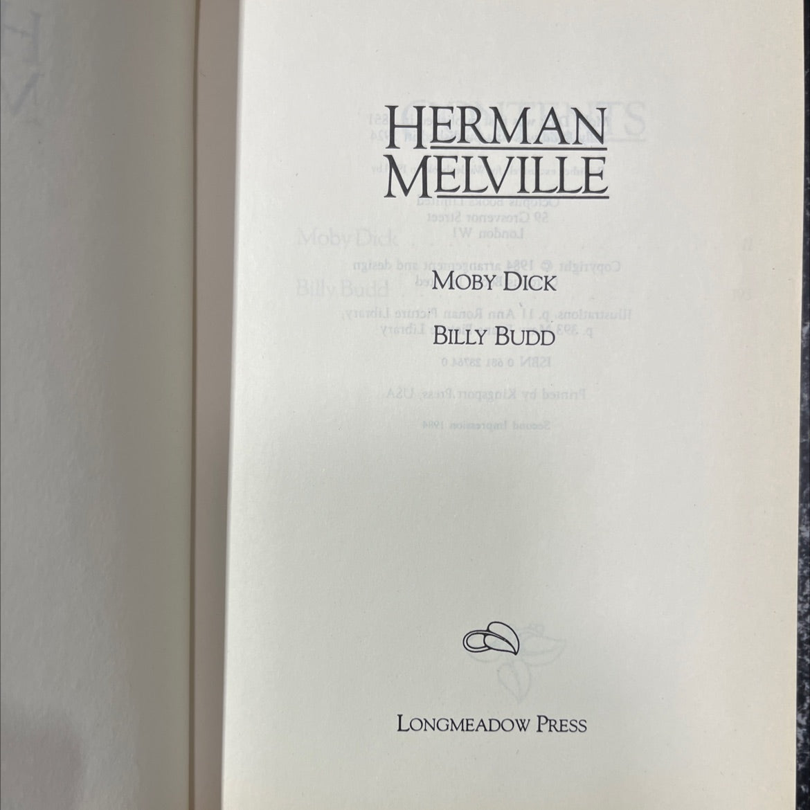 moby dick billy budd book, by herman melville, 1984 Leather image 2