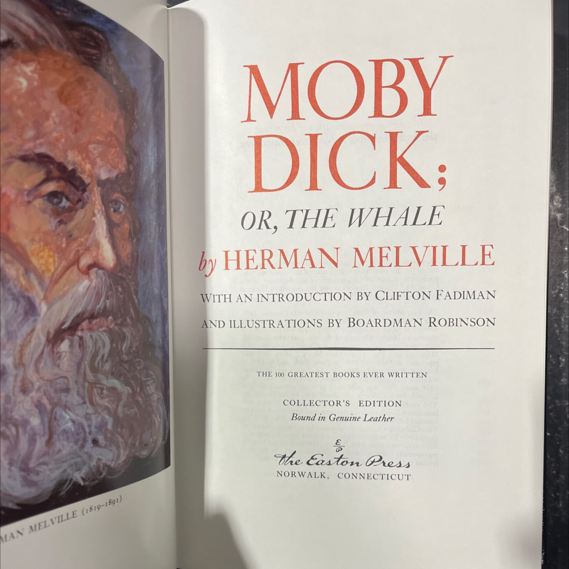 moby dick or, the whale book, by herman melville, 1971 Leather image 2