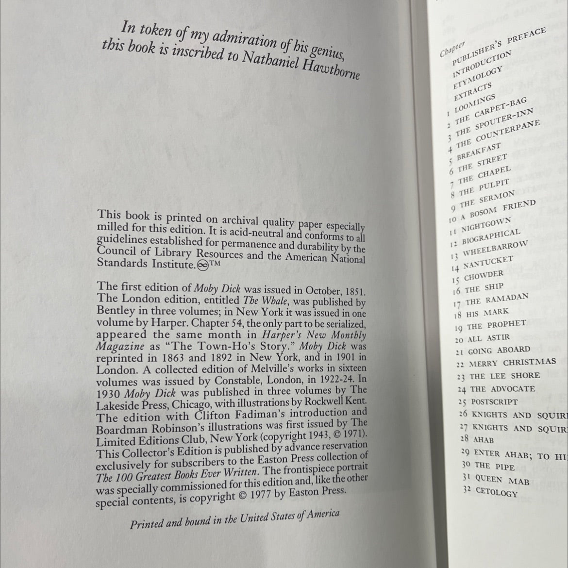 moby dick or, the whale book, by herman melville, 1971 Leather image 3