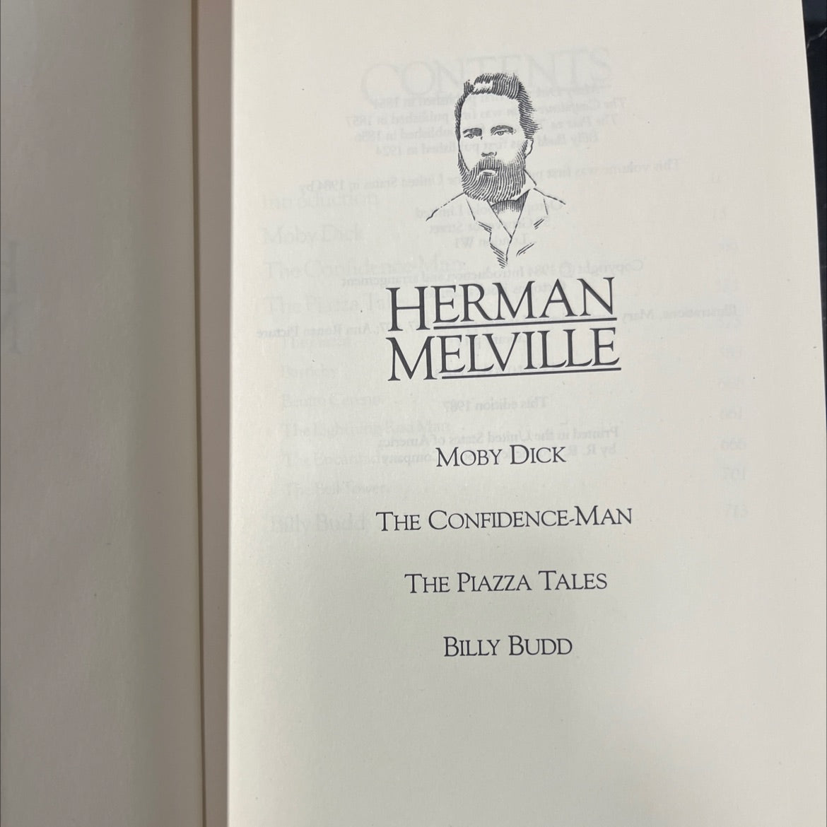moby dick the confidence-man the piazza tales billy budd book, by herman melville, 1987 Hardcover image 2