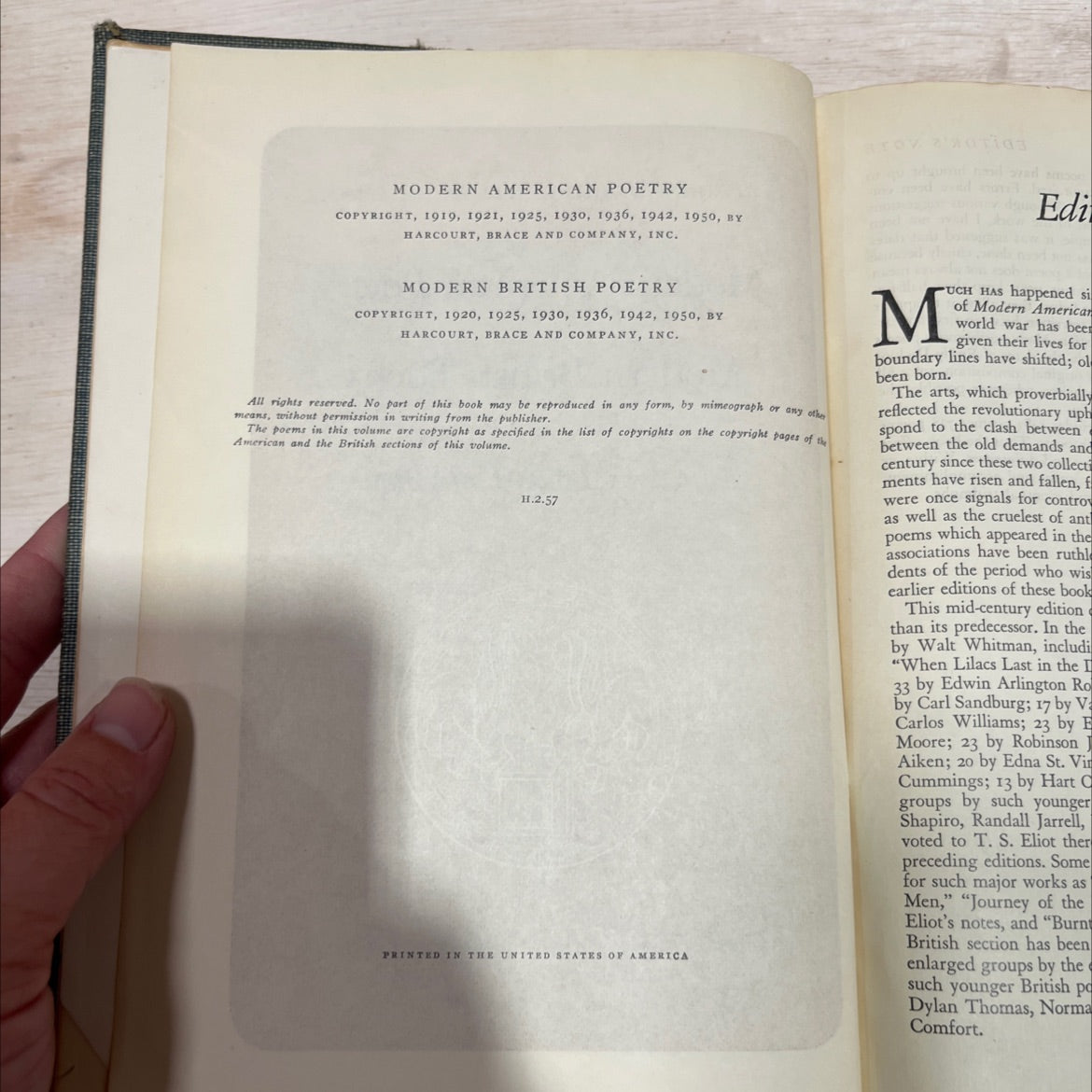 modern american poetry and modern british poetry book, by louis untermeyer, 1950 Hardcover image 3