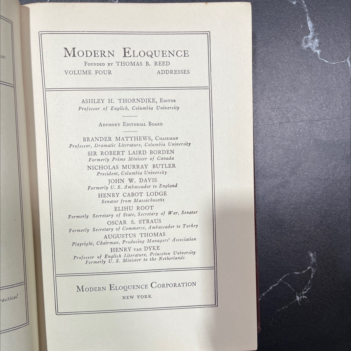 modern eloquence volume four addresses book, by unknown, 1923 Leather, Antique image 2