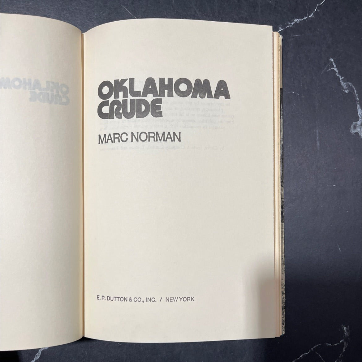 mohajno equa oklahoma crude book, by marc norman, 1973 Hardcover image 2