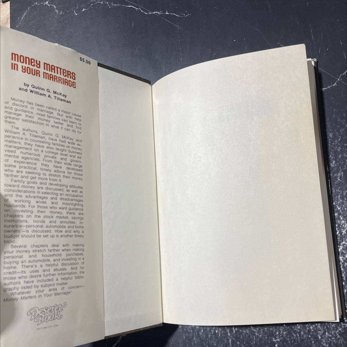 money matters in your marriage book, by Quinn G. McKay, William A. Tilleman, 1971 Hardcover image 4