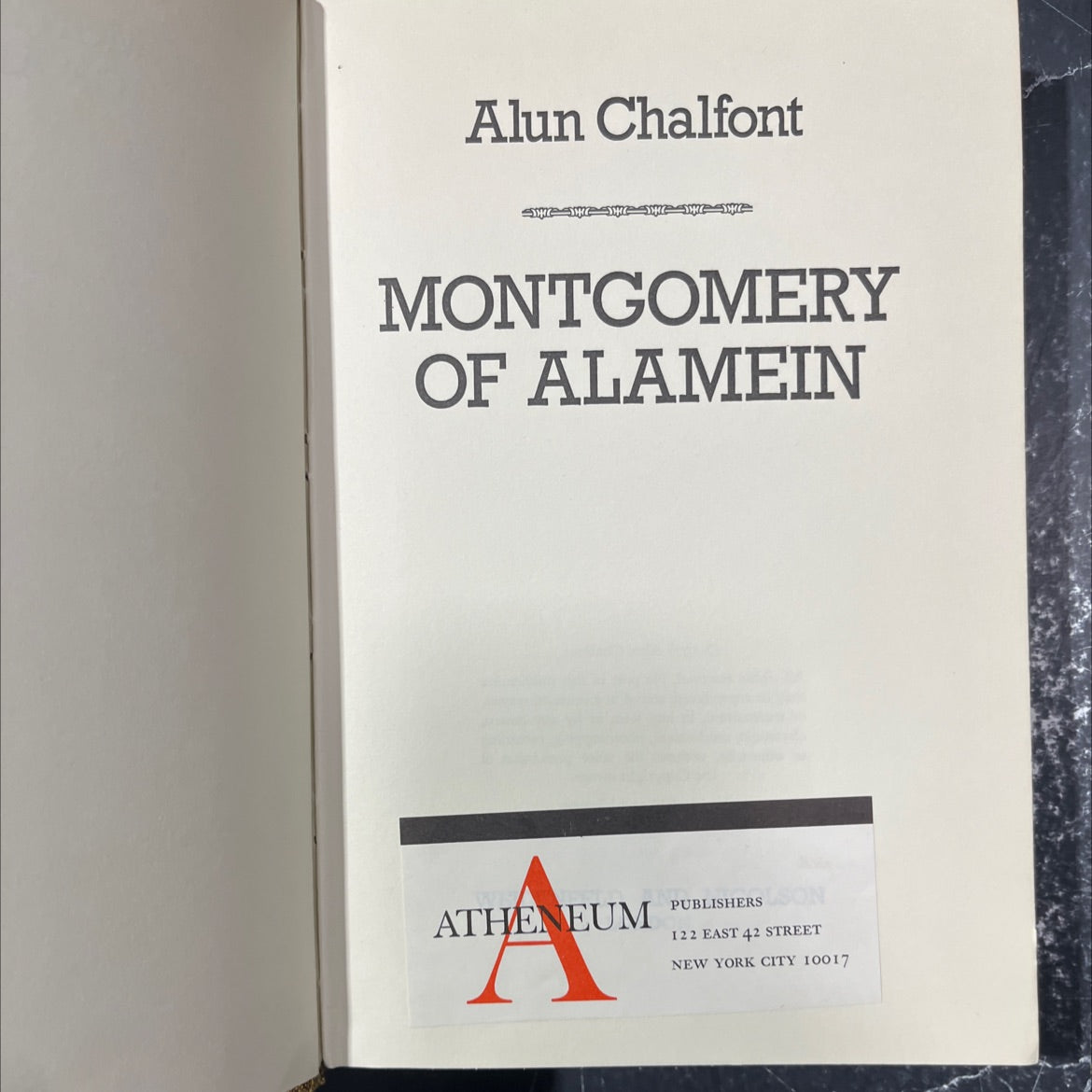 montgomery of alamein book, by alun chalfont, 1976 Hardcover image 2