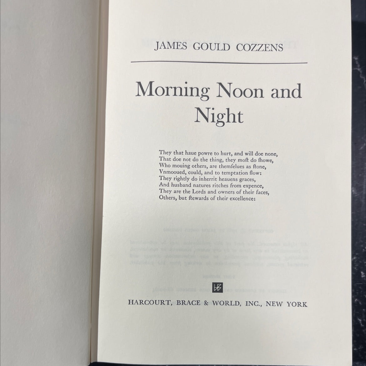 morning noon and night book, by james gould cozzens, 1968 Hardcover image 2