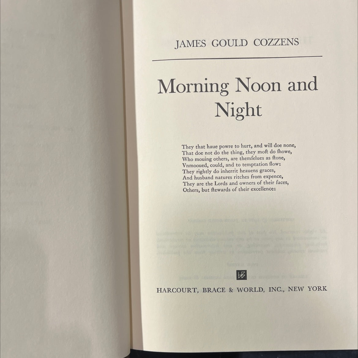 morning noon and night book, by james gould cozzens, 1968 Hardcover image 2
