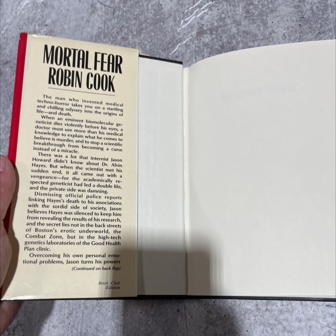 mortal fear book, by Robin Cook, 1988 Hardcover image 4