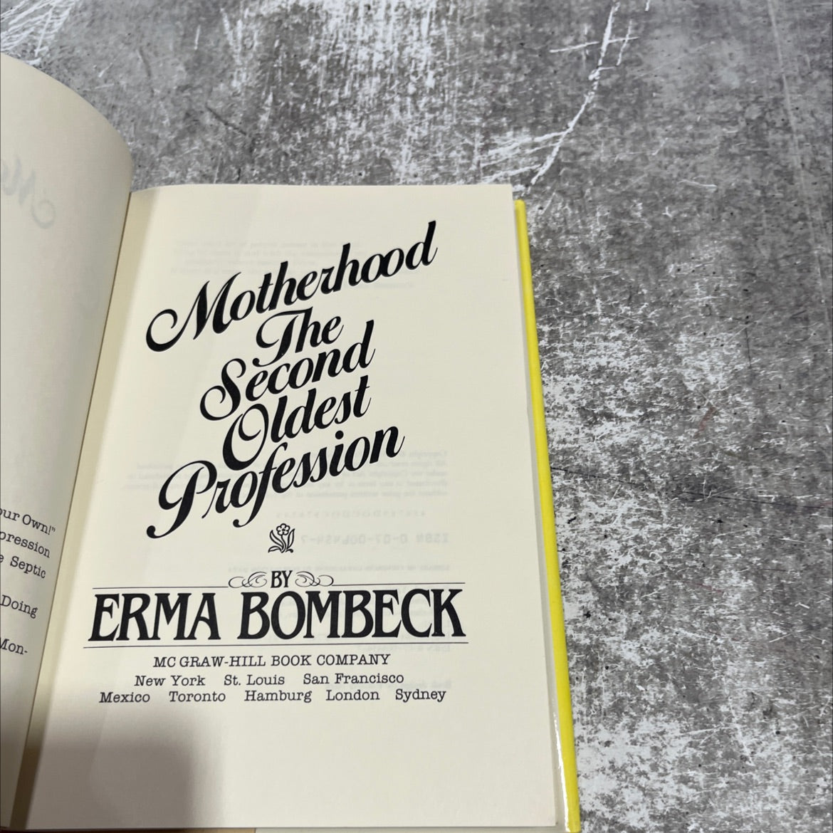 motherhood, the second oldest profession book, by Erma Bombeck, 1983 Hardcover image 2