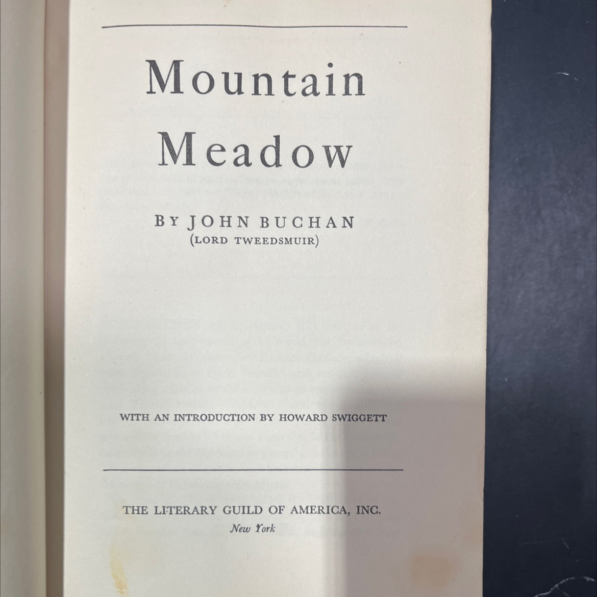 mountain meadow book, by john buchan, 1941 Hardcover image 2
