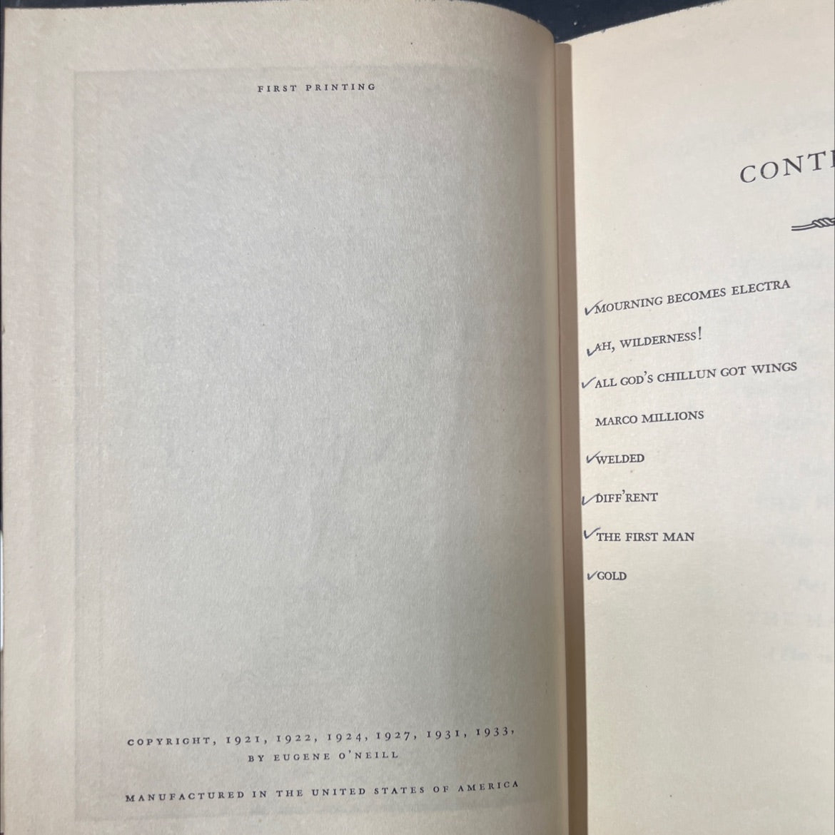 mourning becomes electra, wildernes!, god's chillun got wings, marco millions, welded diff'rent, the first man gold image 3