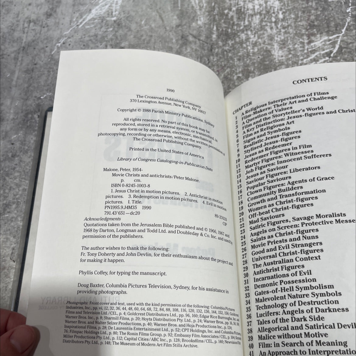 movie christs and antichrists book, by Peter Malone, 1990 Hardcover image 3