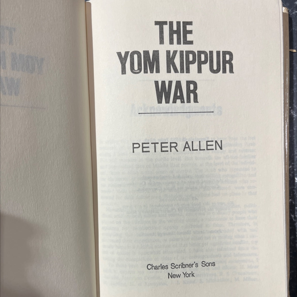moy the yom kippur war book, by peter allen, 1982 Hardcover image 2