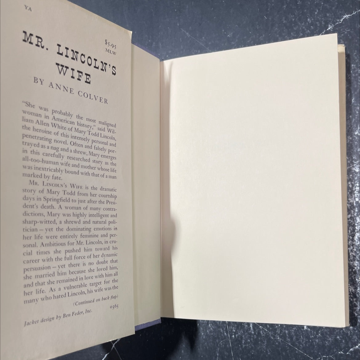 mr. lincoln's wife book, by anne colver, 1965 Hardcover image 4