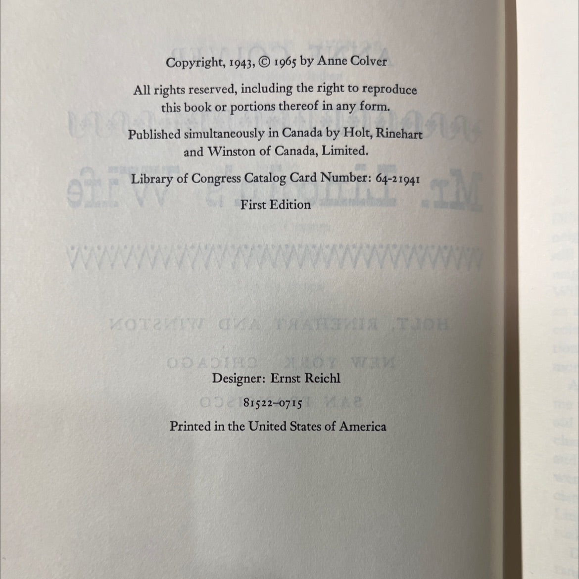 mr. lincoln's wife book, by anne colver, 1965 Hardcover image 3