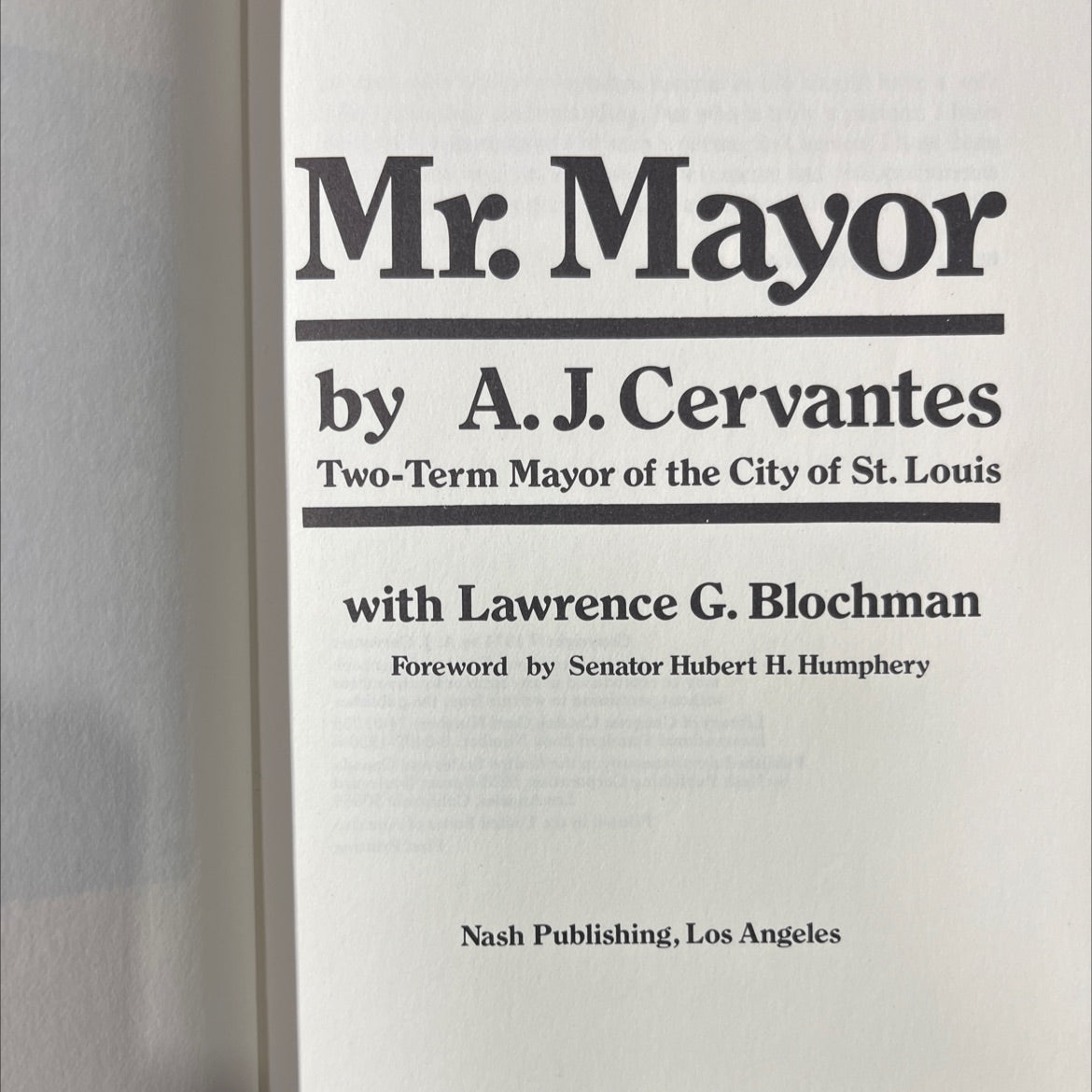 mr. mayor book, by A. J. Cervantes, 1974 Hardcover image 2