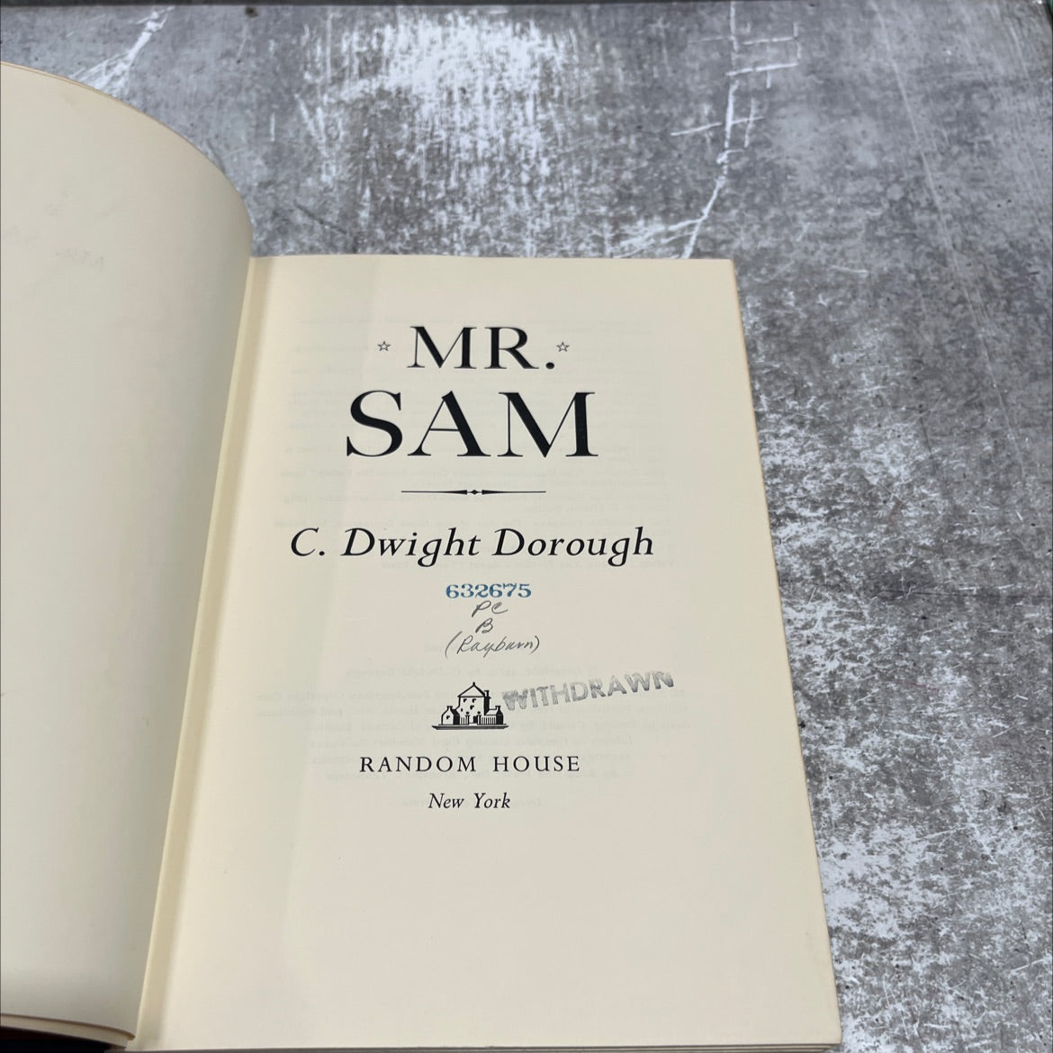 mr. sam c. dwight dorough book, by c. dwight dorough, 1962 Hardcover image 2