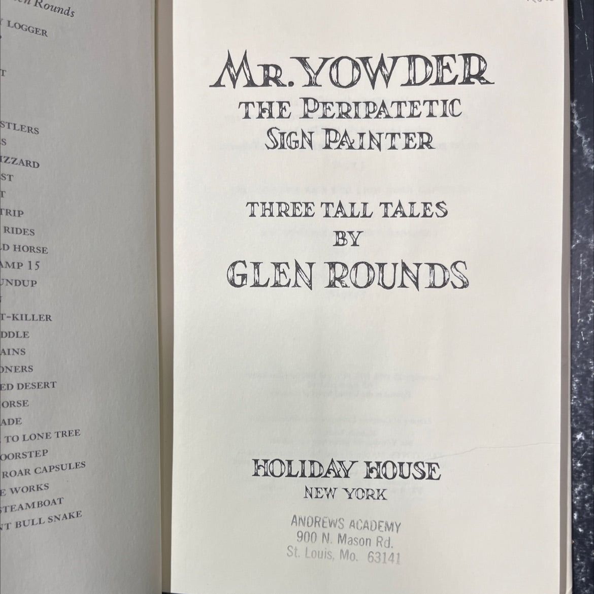 mr. yowder, the peripatetic sign painter book, by Glen Rounds, 1980 Hardcover image 2