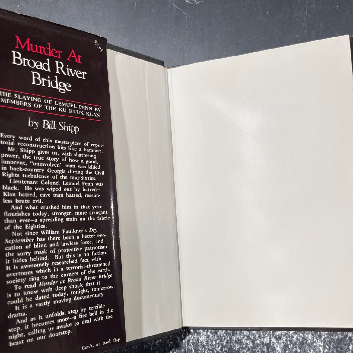 murder at broad river bridge the slaying of lemuel penn by members of the ku klux klan book, by Bill Shipp, 1981 image 4