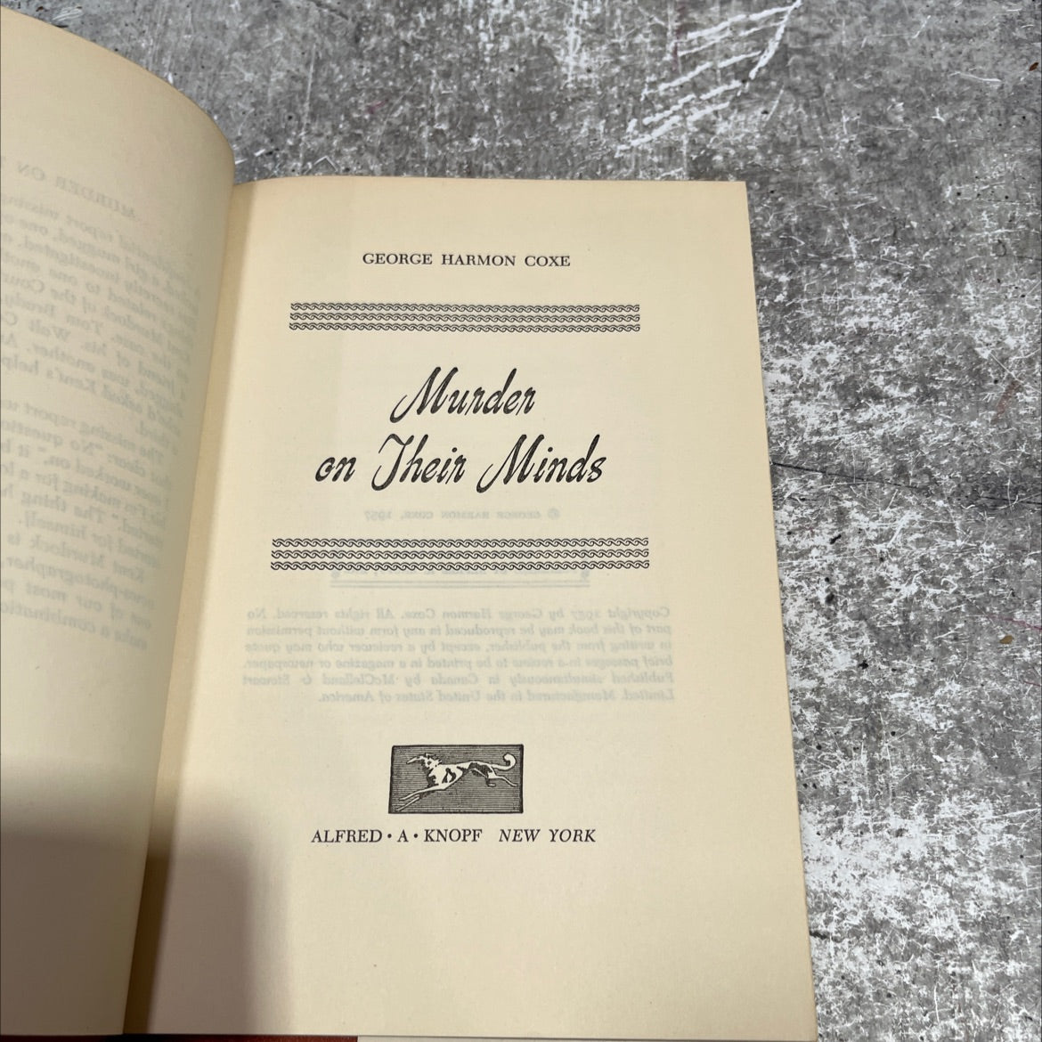 murder in their minds book, by george harmon coxe, 1957 Hardcover image 2