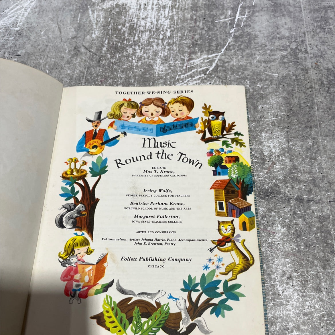 music round the town book, by Max T. Krone, Irving Wolfe, Beatrice Perham Krone, Margaret Fullerton, 1959 Hardcover image 2