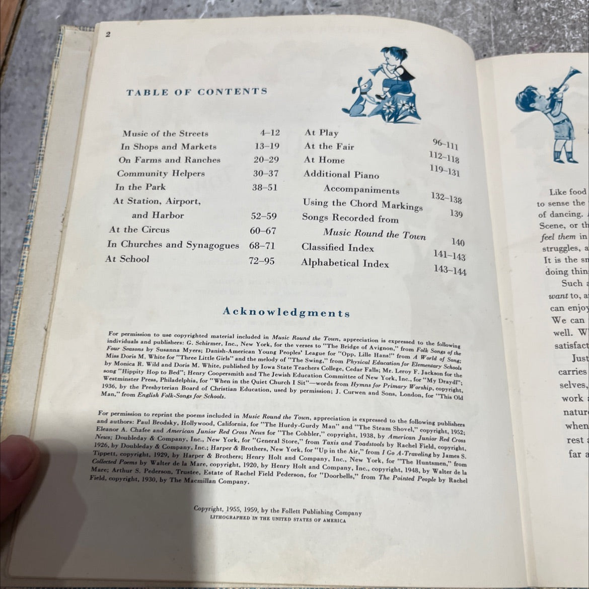 music round the town book, by Max T. Krone, Irving Wolfe, Beatrice Perham Krone, Margaret Fullerton, 1959 Hardcover image 3