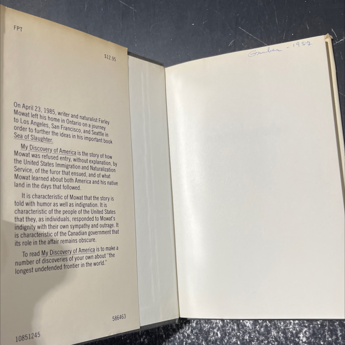 my discovery of america book, by farley mowat, 1985 Hardcover image 4